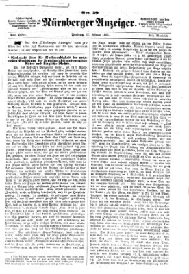 Nürnberger Anzeiger Freitag 27. Februar 1863