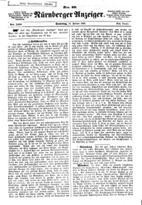 Nürnberger Anzeiger Samstag 28. Februar 1863