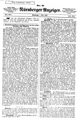 Nürnberger Anzeiger Sonntag 1. März 1863