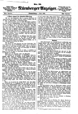 Nürnberger Anzeiger Donnerstag 2. April 1863