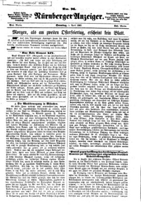 Nürnberger Anzeiger Sonntag 5. April 1863