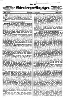 Nürnberger Anzeiger Dienstag 7. April 1863