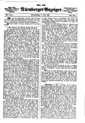 Nürnberger Anzeiger Donnerstag 23. April 1863