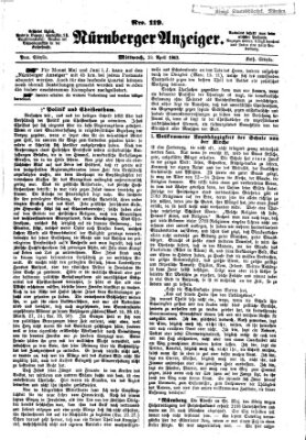 Nürnberger Anzeiger Mittwoch 29. April 1863