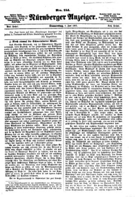 Nürnberger Anzeiger Donnerstag 4. Juni 1863