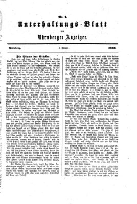 Nürnberger Anzeiger Sonntag 4. Januar 1863