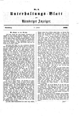 Nürnberger Anzeiger Sonntag 11. Januar 1863