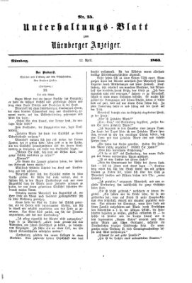 Nürnberger Anzeiger Sonntag 12. April 1863