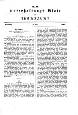 Nürnberger Anzeiger Sonntag 26. April 1863