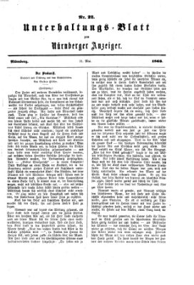 Nürnberger Anzeiger Sonntag 31. Mai 1863