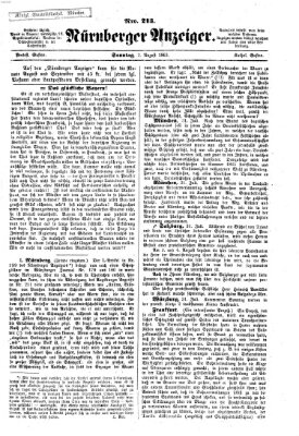 Nürnberger Anzeiger Sonntag 2. August 1863