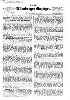 Nürnberger Anzeiger Donnerstag 6. August 1863