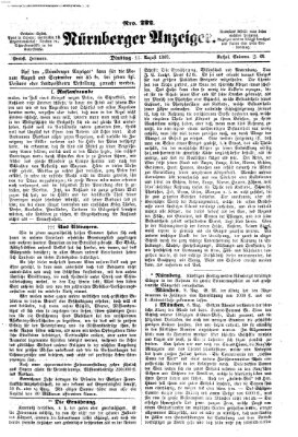 Nürnberger Anzeiger Dienstag 11. August 1863