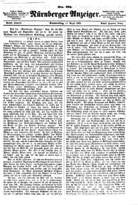 Nürnberger Anzeiger Donnerstag 13. August 1863