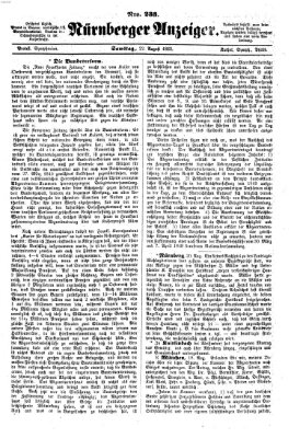 Nürnberger Anzeiger Samstag 22. August 1863