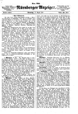 Nürnberger Anzeiger Sonntag 23. August 1863