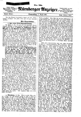 Nürnberger Anzeiger Donnerstag 27. August 1863