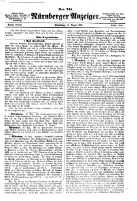 Nürnberger Anzeiger Sonntag 30. August 1863