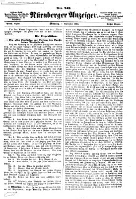 Nürnberger Anzeiger Montag 7. September 1863