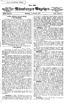 Nürnberger Anzeiger Dienstag 15. September 1863