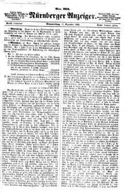 Nürnberger Anzeiger Donnerstag 17. September 1863