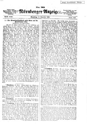 Nürnberger Anzeiger Sonntag 20. September 1863