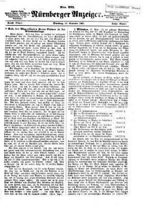 Nürnberger Anzeiger Dienstag 29. September 1863