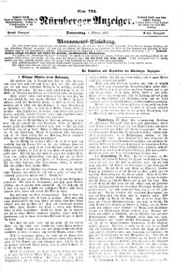 Nürnberger Anzeiger Donnerstag 1. Oktober 1863