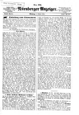 Nürnberger Anzeiger Montag 5. Oktober 1863