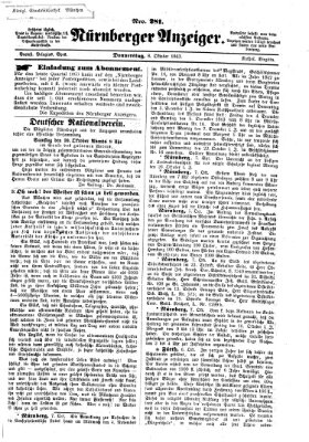 Nürnberger Anzeiger Donnerstag 8. Oktober 1863