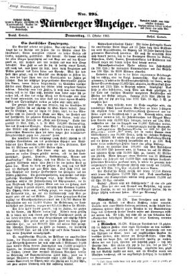 Nürnberger Anzeiger Donnerstag 22. Oktober 1863