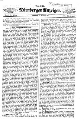 Nürnberger Anzeiger Sonntag 1. November 1863