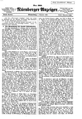 Nürnberger Anzeiger Donnerstag 5. November 1863