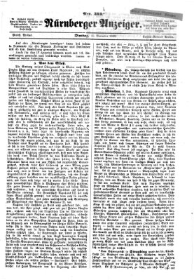 Nürnberger Anzeiger Dienstag 10. November 1863