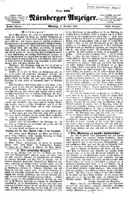 Nürnberger Anzeiger Montag 23. November 1863