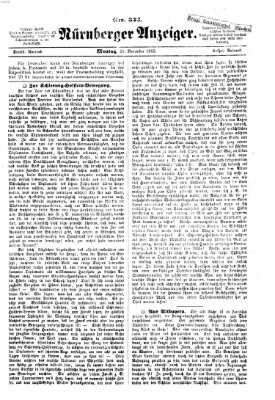 Nürnberger Anzeiger Montag 30. November 1863