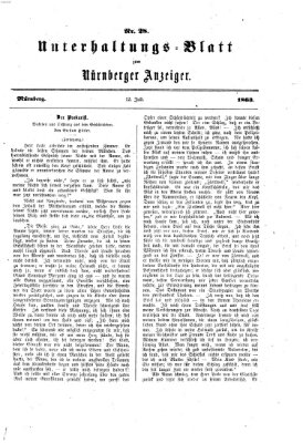 Nürnberger Anzeiger Sonntag 12. Juli 1863