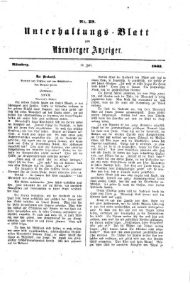 Nürnberger Anzeiger Sonntag 19. Juli 1863