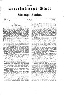 Nürnberger Anzeiger Sonntag 30. August 1863