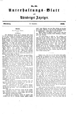 Nürnberger Anzeiger Sonntag 20. September 1863