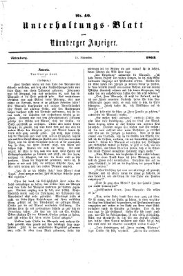 Nürnberger Anzeiger Sonntag 15. November 1863