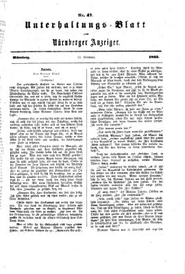 Nürnberger Anzeiger Sonntag 22. November 1863