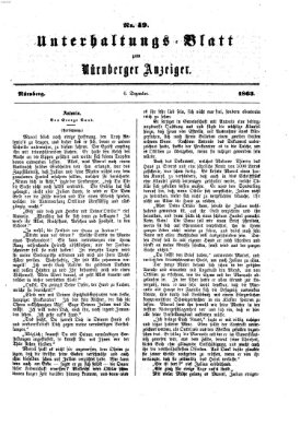 Nürnberger Anzeiger Sonntag 6. Dezember 1863