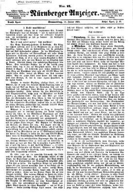 Nürnberger Anzeiger Donnerstag 21. Januar 1864