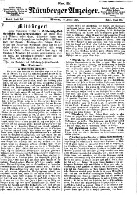 Nürnberger Anzeiger Montag 25. Januar 1864