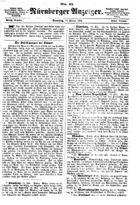 Nürnberger Anzeiger Sonntag 14. Februar 1864