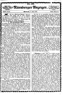 Nürnberger Anzeiger Mittwoch 13. April 1864