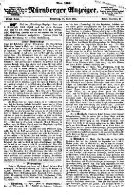 Nürnberger Anzeiger Samstag 16. April 1864