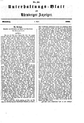 Nürnberger Anzeiger Sonntag 3. April 1864