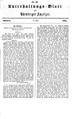 Nürnberger Anzeiger Sonntag 24. April 1864